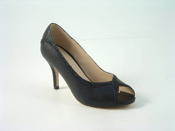 Glitz Shoes Diamante Metallic Peep Toe Court Shoe- Sabatiné F88 Glitz Shoes